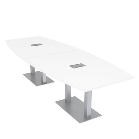 Skutchi Designs 45 in W, 144 in L, 29 in H, Engineered Wood Top, White HAR-BOT-46x143-DOU-ELEC-XD09